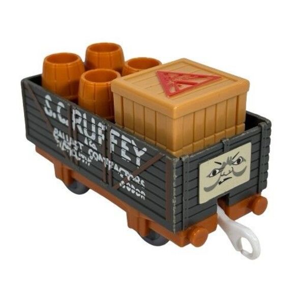 Thomas & Friends Trackmaster S.C. Ruffey Cargo Barrels Box Dynamite Car TOMY Set - Picture 2 of 11